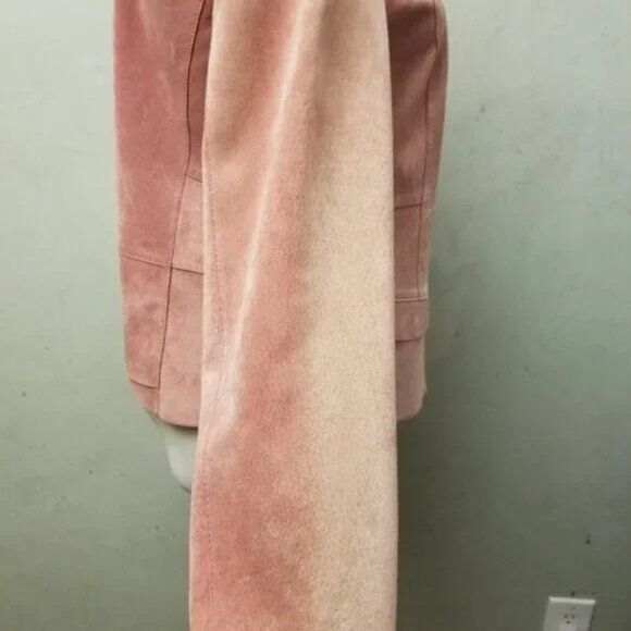 So Blue 100% Suede pink jacket women's size XS ( O24) - Picture 2 of 7